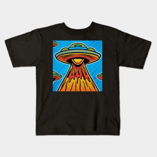 Abstract retro futuristic illustration Kids T-Shirt